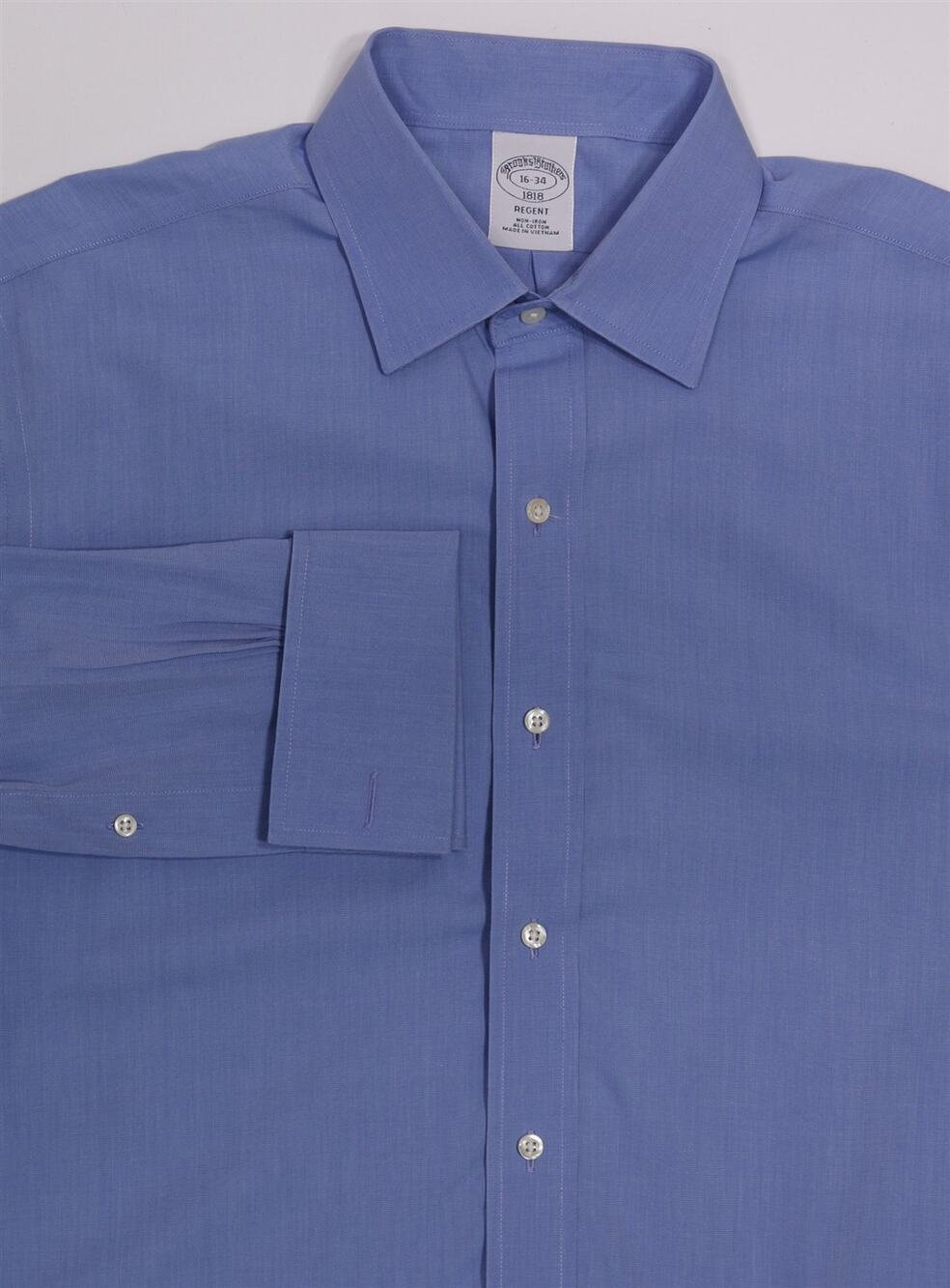 Brooks Brothers Regent Light Blue Non-Iron Cotton Dress Shirt 16-34